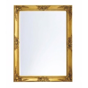 Guld spejl facetslebet let barok 70x90cm - Se flere Guldspejle og Store Spejle